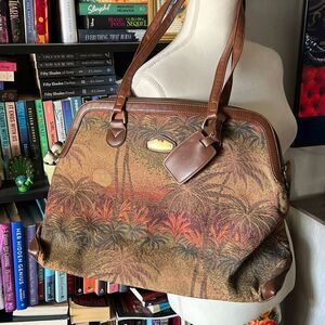 Ricardo Beverly Hills vintage Palm tree canvas weekend bag Tote bag luggage